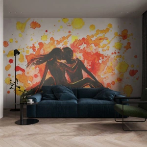 Photo Wallpaper Premium Canvas - And There Was Light - People, Kiss, Couple of lovers - 350x256 cm