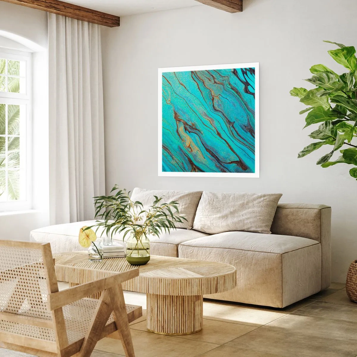 Poster - Turquoise Tide - 50x50 cm
