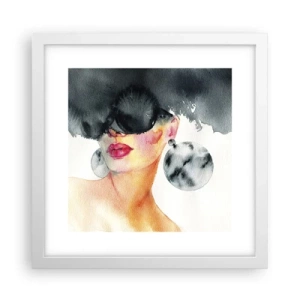 Poster in white frmae - Secret of Elegance - 30x30 cm
