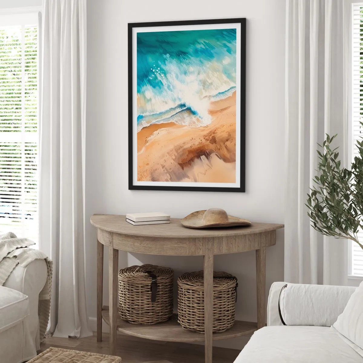 Poster in black frame - Returning Wave - 30x40 cm