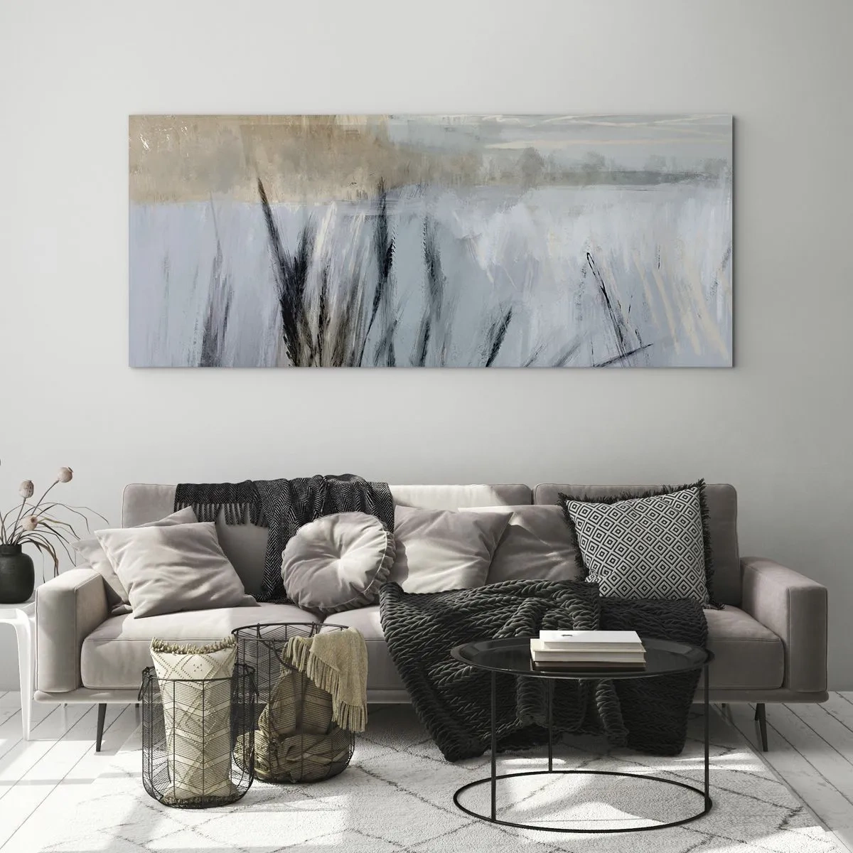 Glass picture - Winter Fields - 100x40 cm