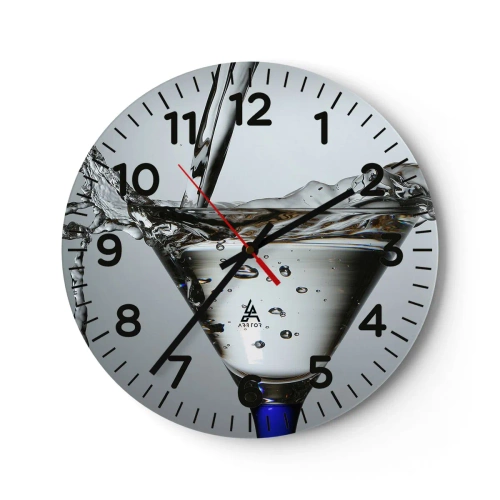 Wall clock - Clock on glass - On the Brim of a Glass - 40x40 cm