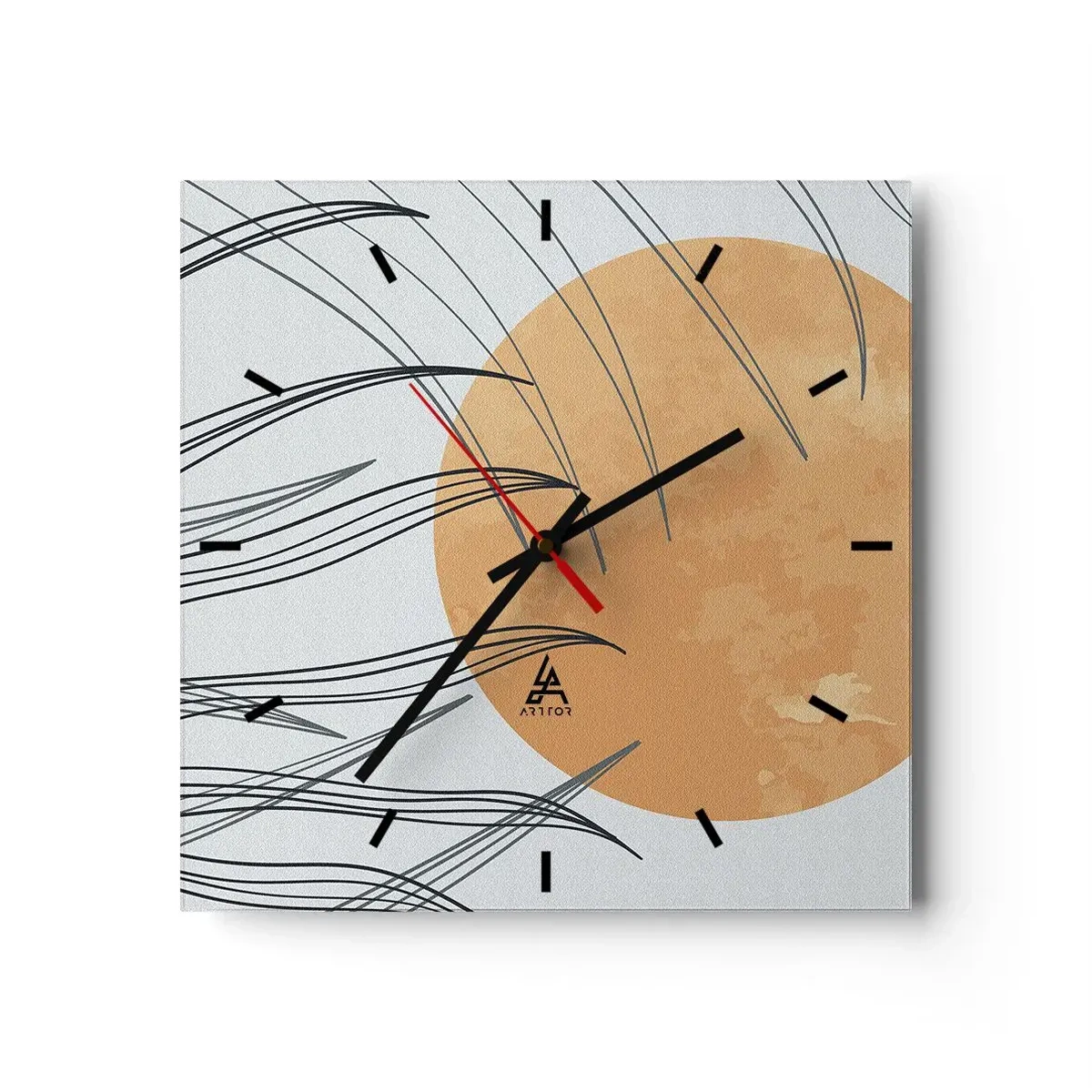 Wall clock - Clock on glass - Always Towards the Sun - 40x40 cm