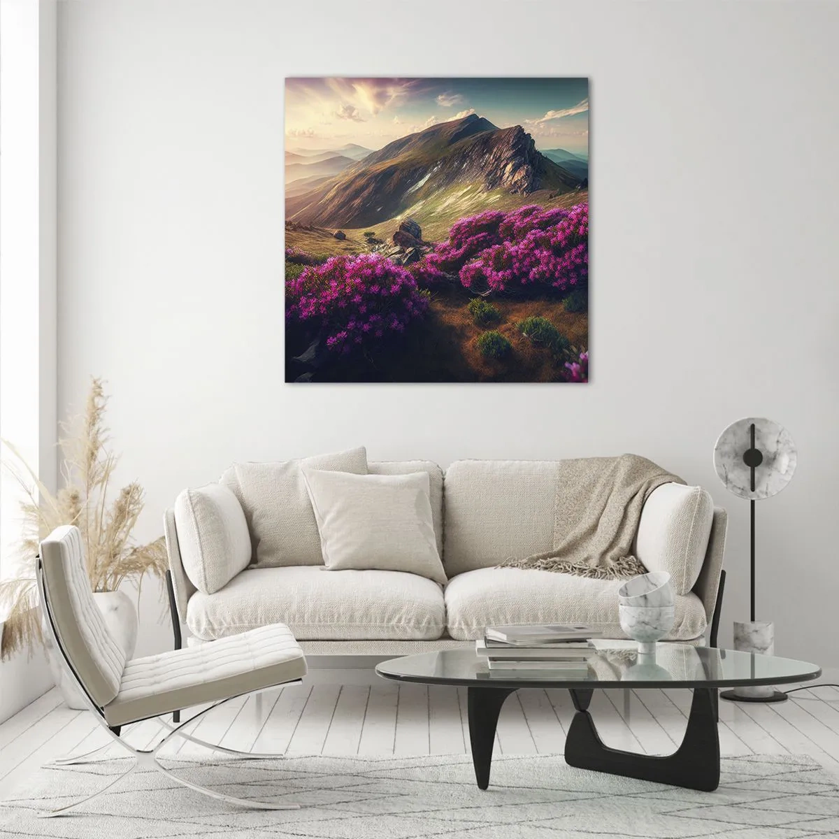 Glass picture - Summer in the Mountains - 40x40 cm