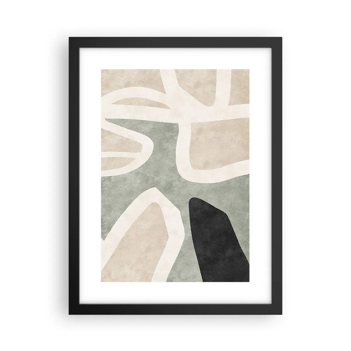 Poster in black frame - Composition with a Black Motif - 30x40 cm