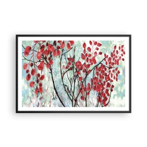 Poster in black frame - Tree in Scarlet - 91x61 cm