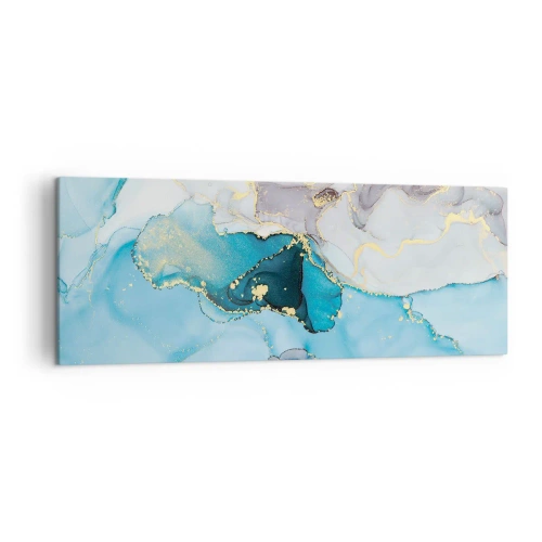 Canvas picture - Study in Grey and Turquoise Encounter - 140x50 cm
