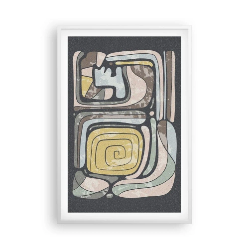 Poster in white frmae - Abstract in Precolumbian Style - 61x91 cm