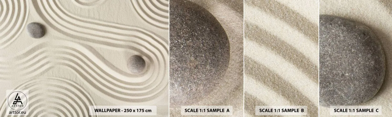 Photo Wallpaper Sample Self-Adhesive Deluxe Sticker - Touch of Warmth - Abstraction, Piece, Sand - 100x30 cm