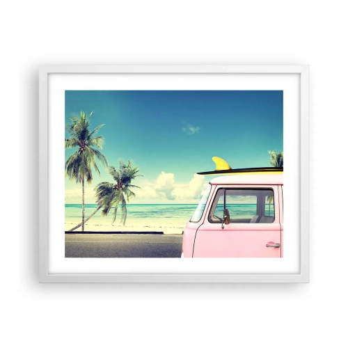 Poster in white frmae - Holiday Time - 50x40 cm
