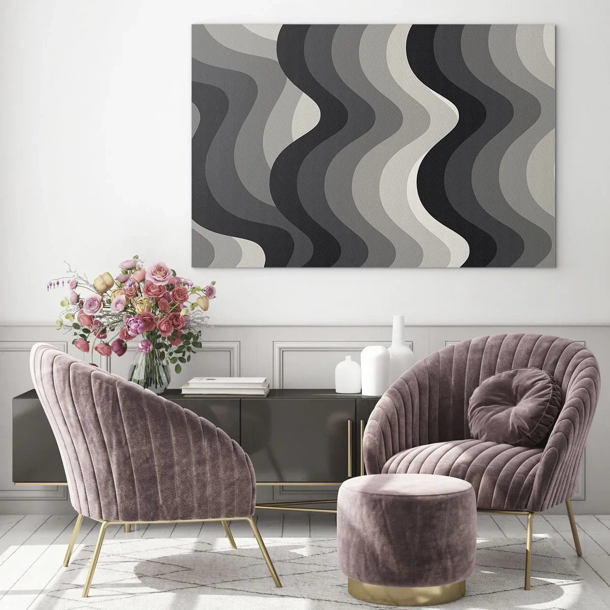 Glass picture - Wave after Wave - 100x70 cm