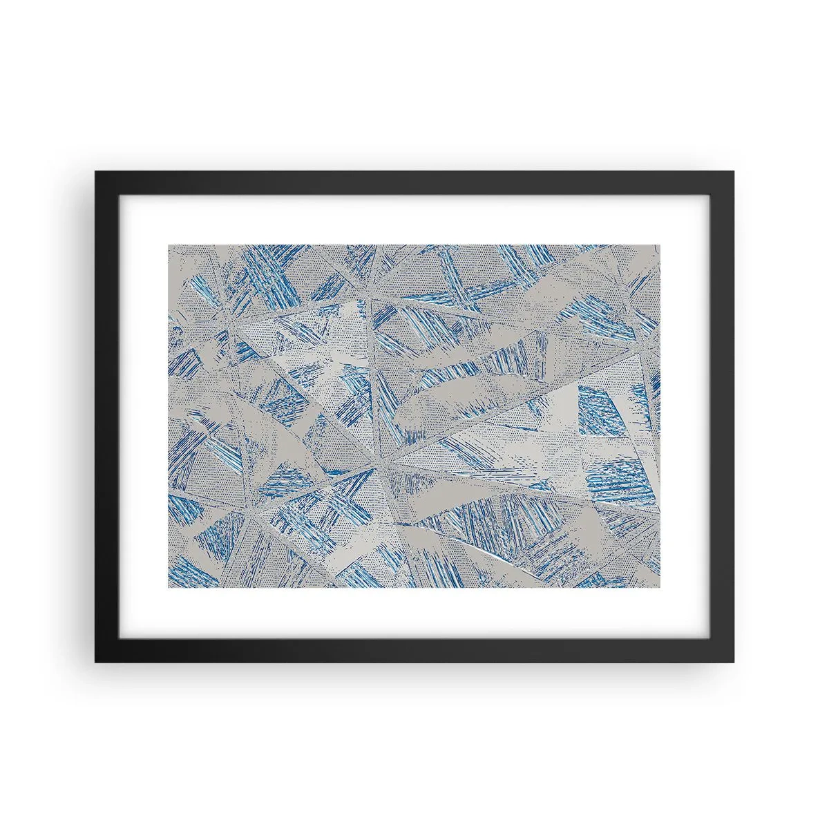 Poster in black frame - In Blue and Grey Maze - 40x30 cm