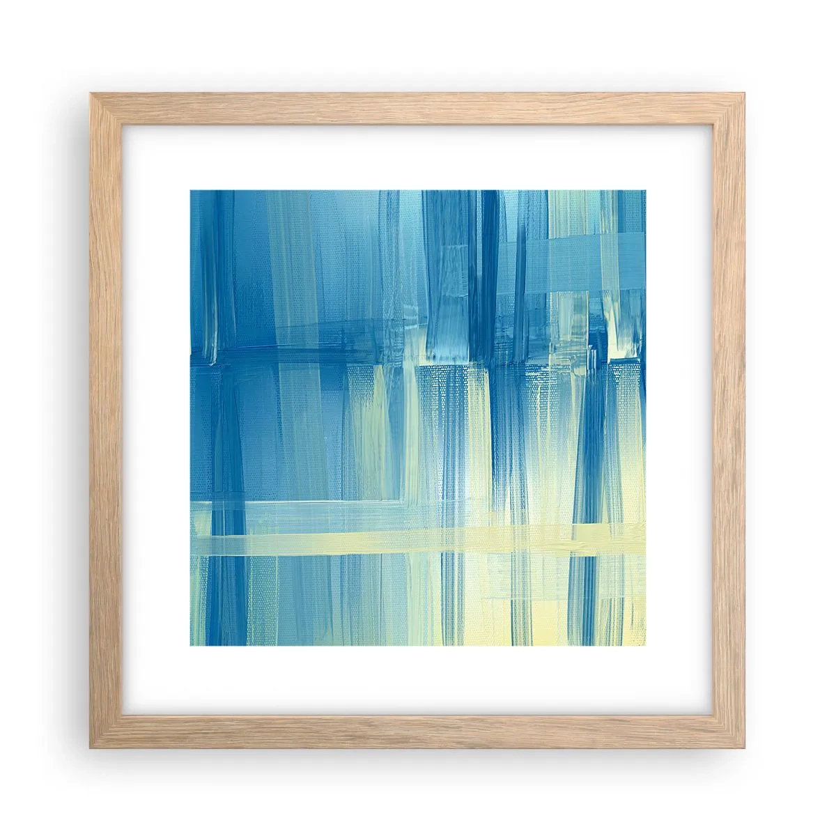 Poster in light oak frame - Composition In Turquoise - 30x30 cm