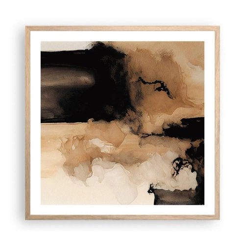 Poster in light oak frame - Intriguing Abstract - 60x60 cm