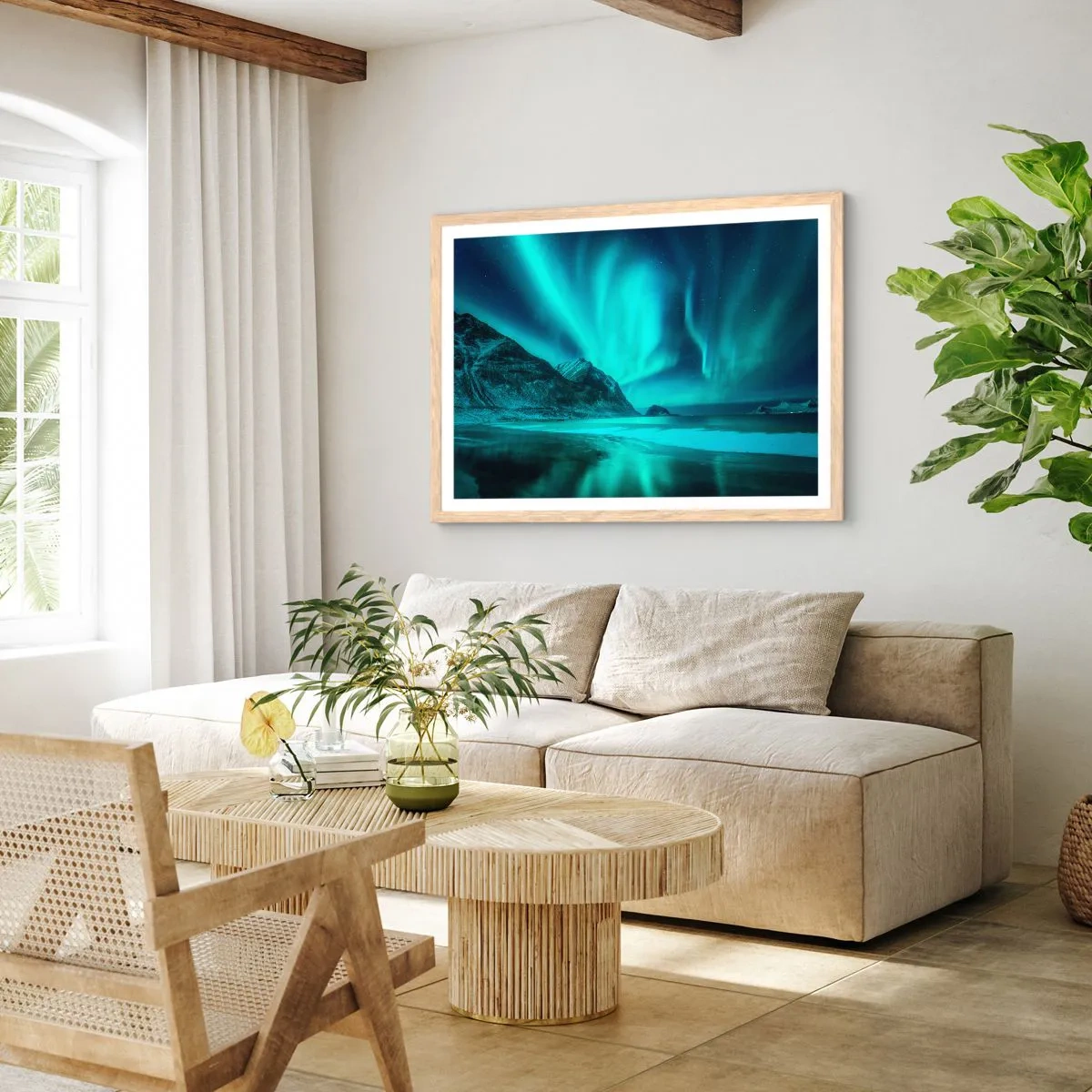 Poster in light oak frame - Miracles of the North - 70x50 cm