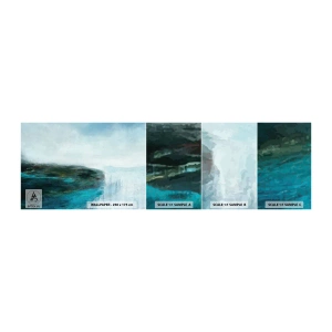 Photo Wallpaper Sample Self-Adhesive Deluxe Sticker - Marine Abstract - Abstraction, Contemporary, Sea - 100x30 cm
