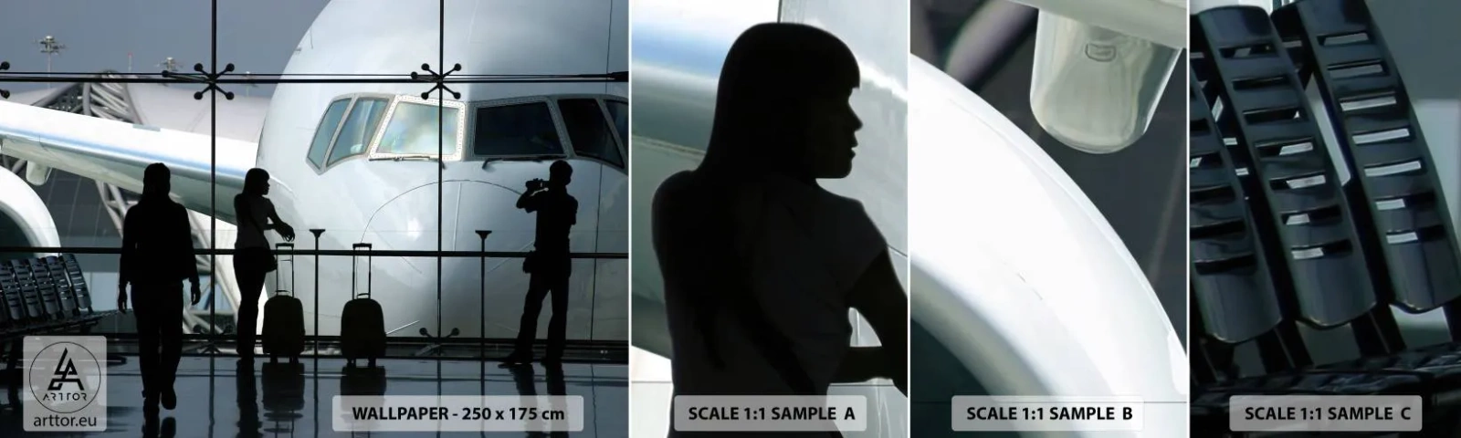 Photo Wallpaper Sample Standard Eco - Via a Vis at the Aiport - Plane, Airport, Travels - 100x30 cm