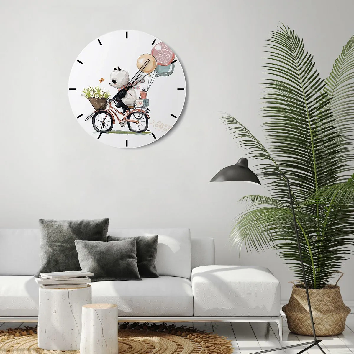 Wall clock - Clock on glass - Lucky Day - 40x40 cm