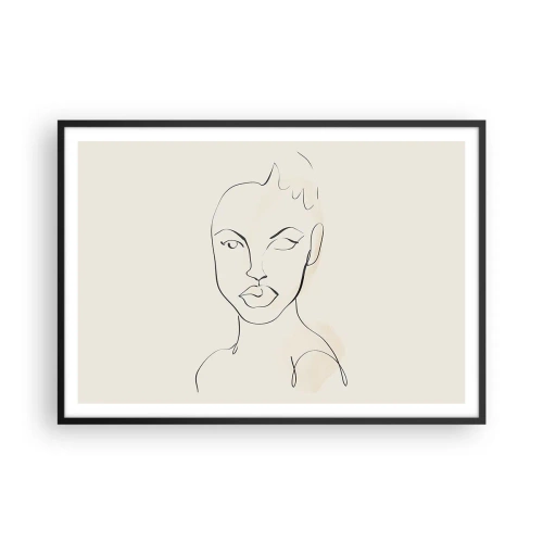 Poster in black frame - Outline of Sensuality - 100x70 cm