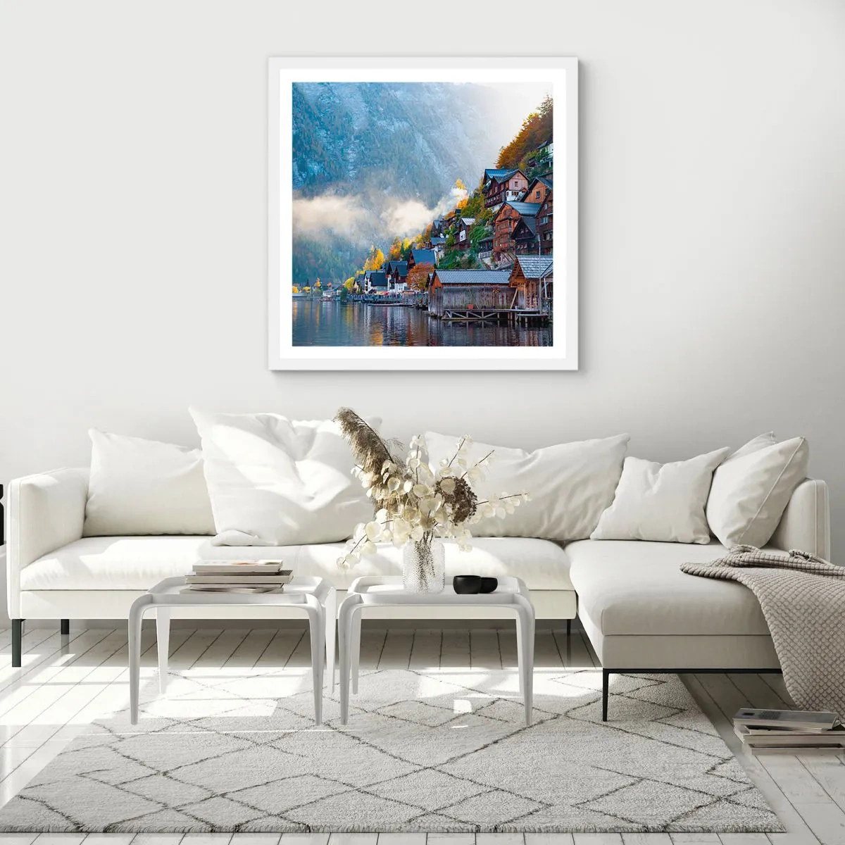 Poster in white frmae - Alpine Atmosphere - 30x30 cm
