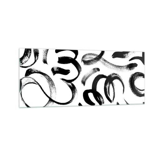Glass picture - Black on White - 100x40 cm