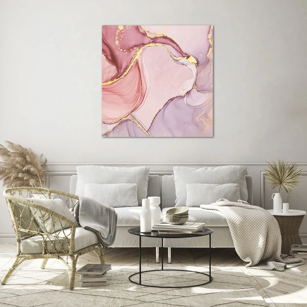 Glass picture - Caress of Colours - 30x30 cm