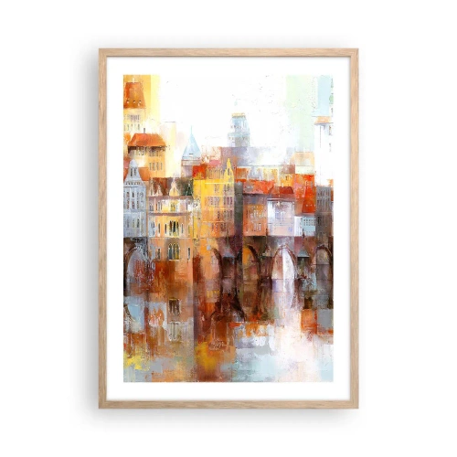 Poster in light oak frame - Under The Bridge It Is Also Pretty - 50x70 cm