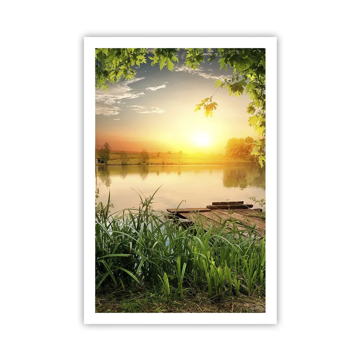 Poster - Landscape in a Green Frame - 61x91 cm