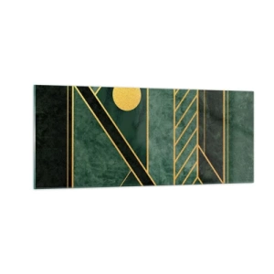 Glass picture - Dynamics of Gold and Azure - 100x40 cm