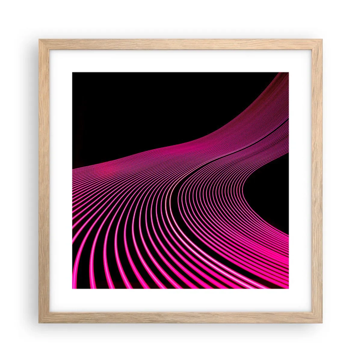 Poster in light oak frame - Alley of Light - 40x40 cm