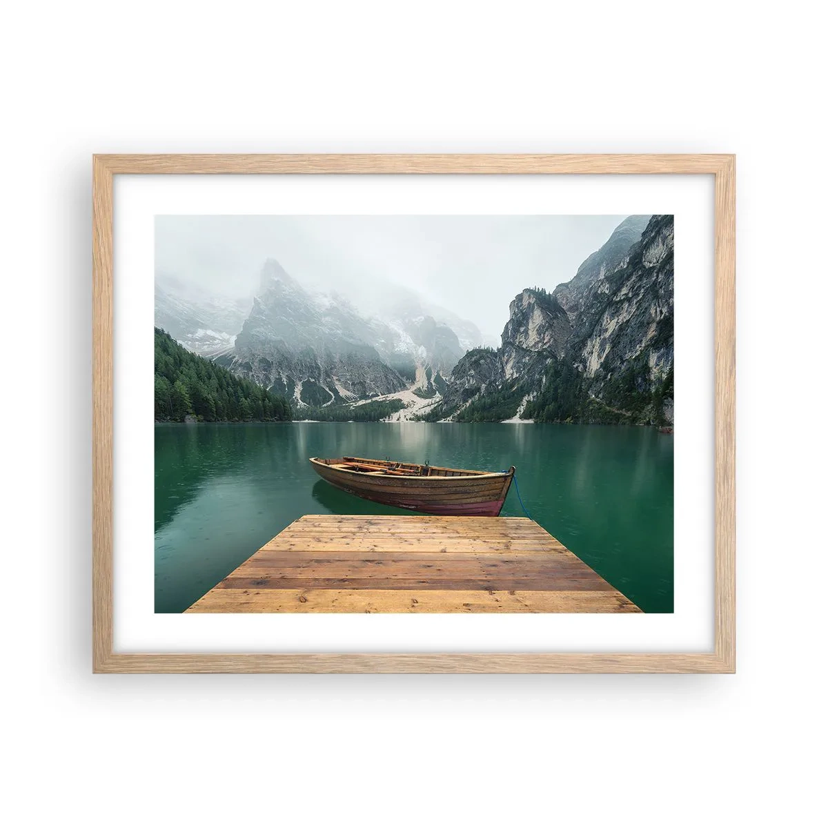 Poster in light oak frame - Boat Found Solitude - 50x40 cm