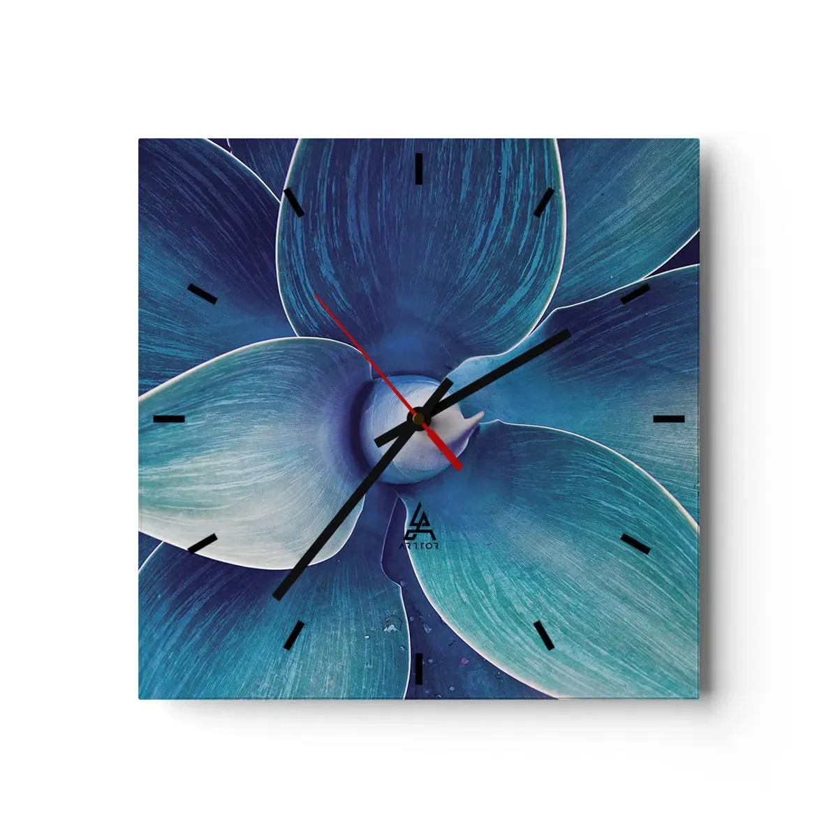 Wall clock - Clock on glass - Blue from the Sky - 40x40 cm