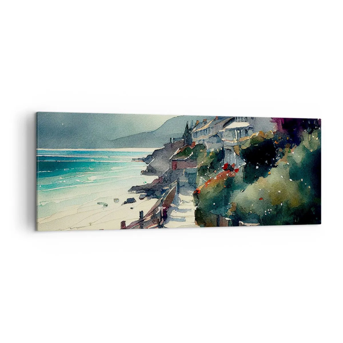 Canvas picture - Mediterranean Town - 140x50 cm