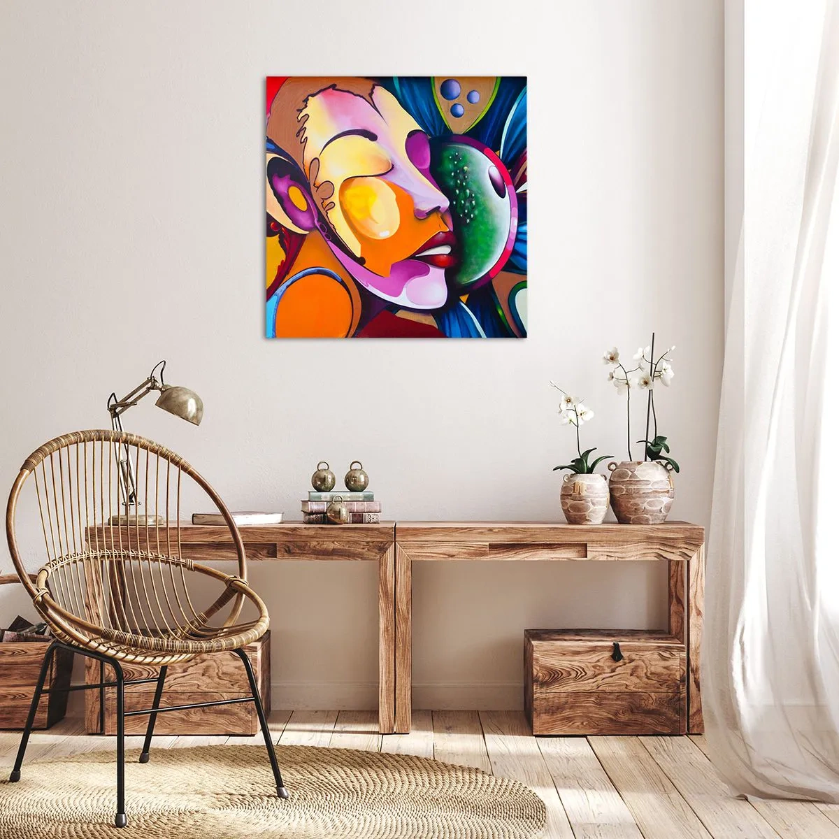 Canvas picture - Touching with a Colour - 30x30 cm