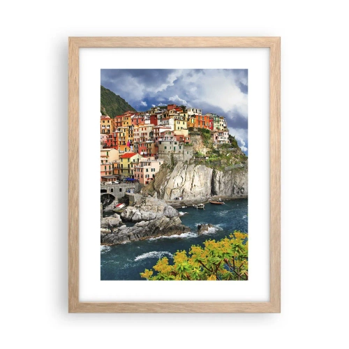 Poster in light oak frame - Hugging the Rocks - 30x40 cm