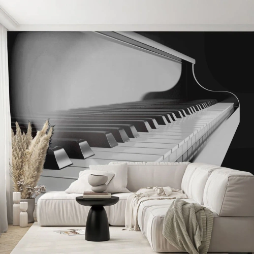Custom Self-Adhesive Wallpaper Deluxe Sticker - Harmony of Shapes and Colours - Piano, Piano, Music