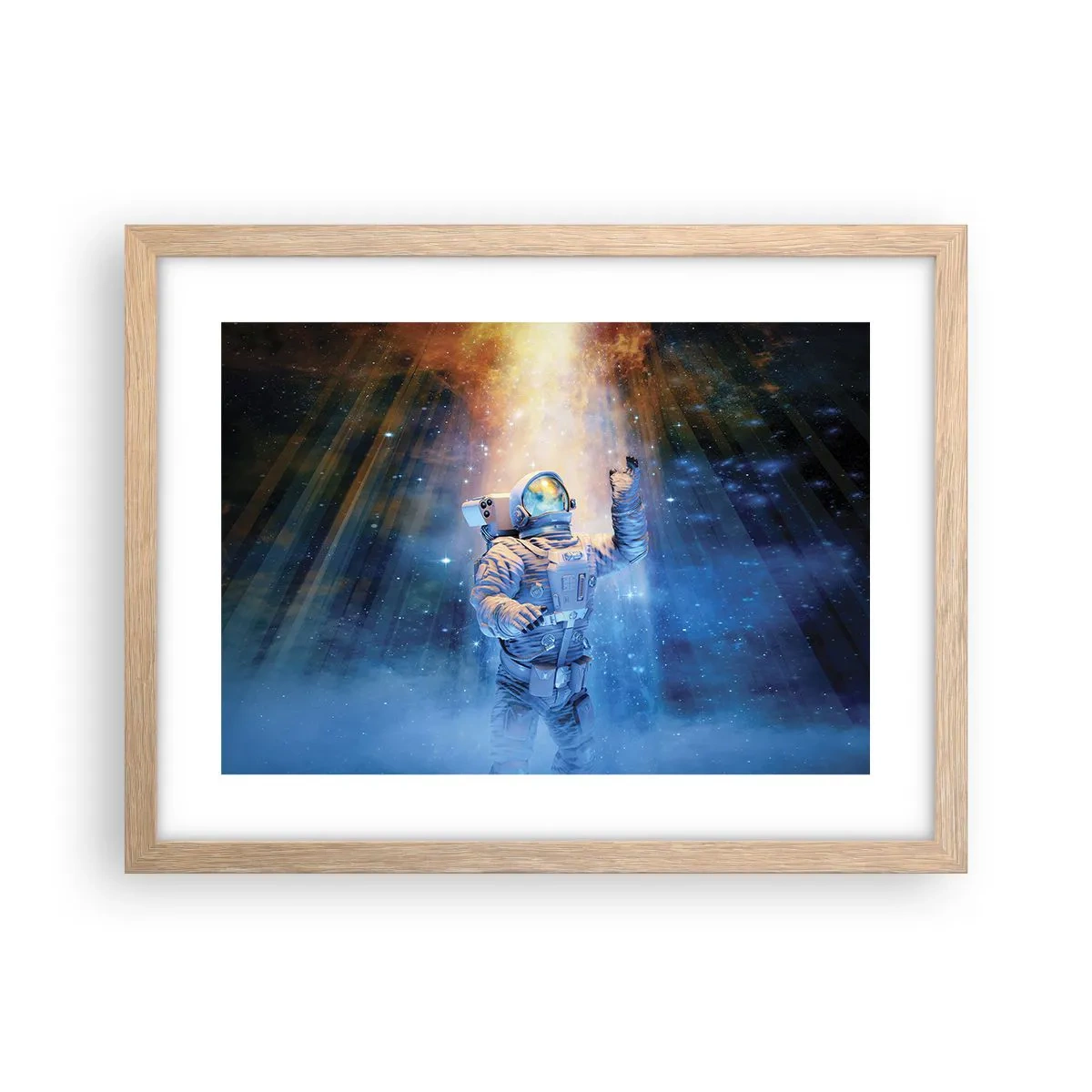 Poster in light oak frame - Finally at the Destination - 40x30 cm