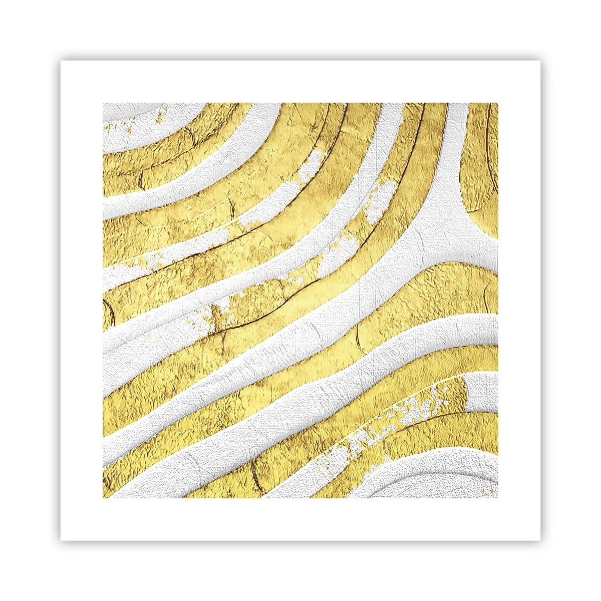 Poster - Composition in White and Gold - 40x40 cm