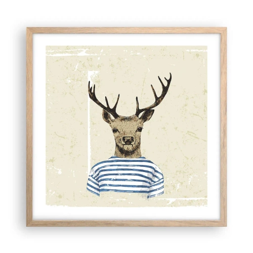 Poster in light oak frame - Becaue I Like Striped T-Shirts - 50x50 cm