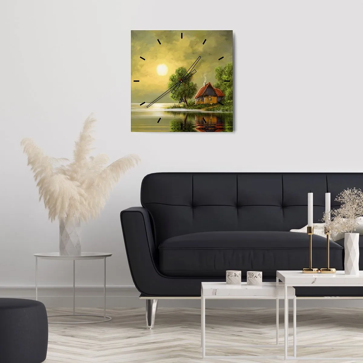 Wall clock - Clock on glass - Pretty As a Picture - 40x40 cm