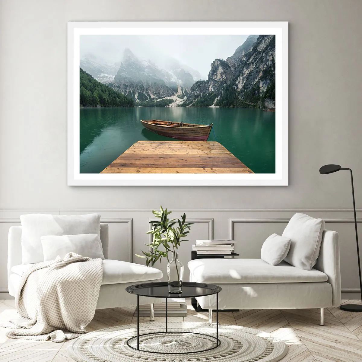 Poster in white frmae - Boat Found Solitude - 40x30 cm