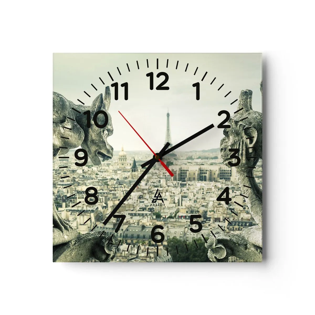 Wall clock - Clock on glass - Parisian Talks - 30x30 cm