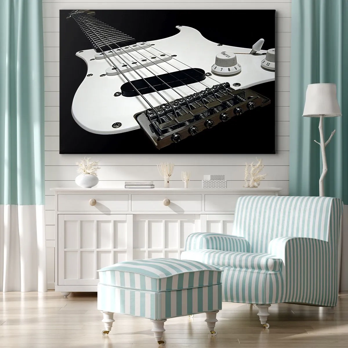 Canvas picture - Sound Hidden in White - 100x70 cm