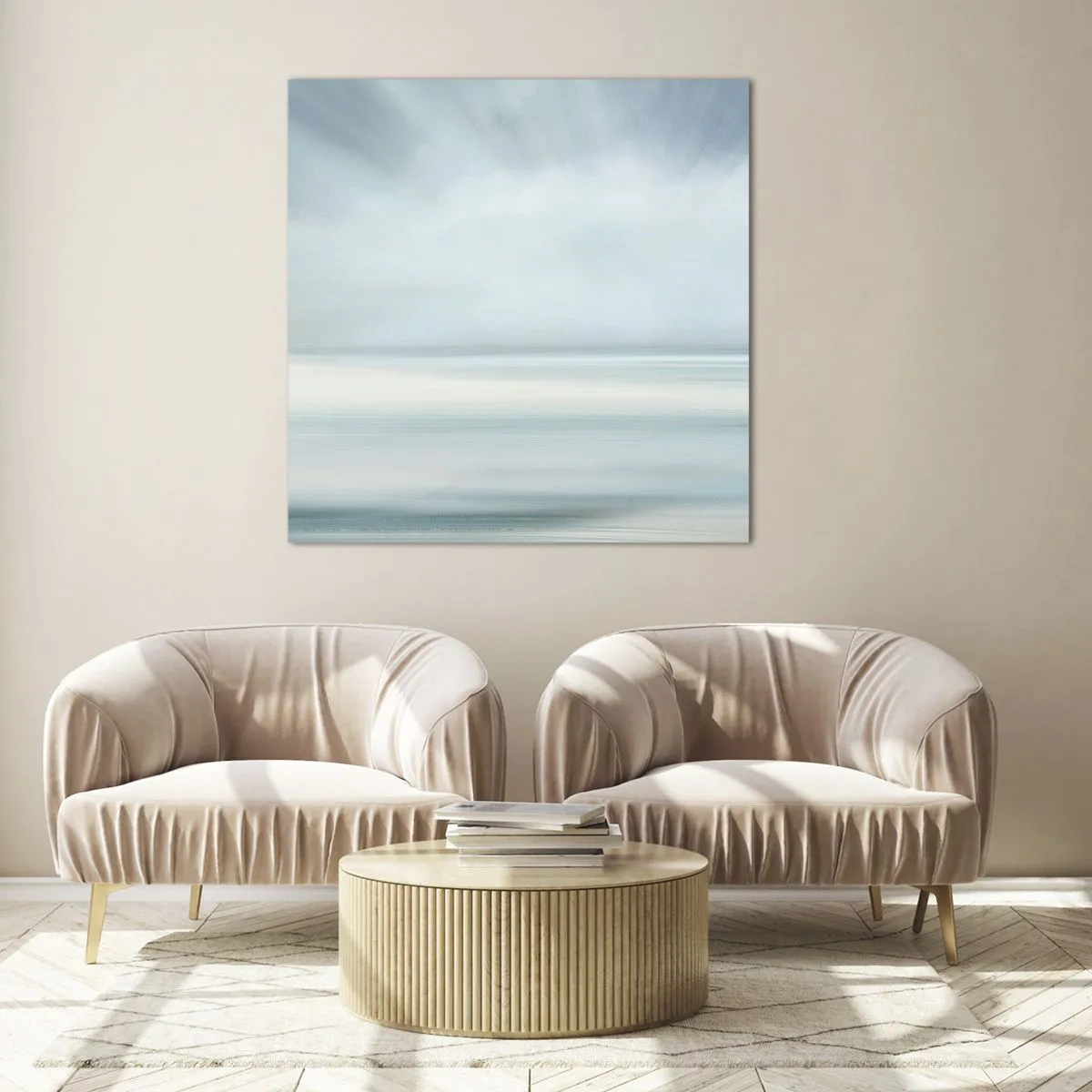 Glass picture - Calm up to the Horizon - 30x30 cm