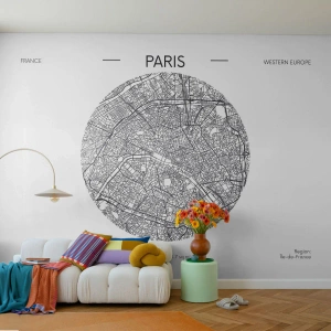 Photo Wallpaper Premium Sand - Anatomy of Paris - Map, Paris, France - 450x315 cm