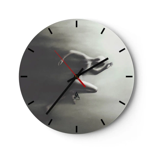 Wall clock - Clock on glass - Unstoppable - 40x40 cm