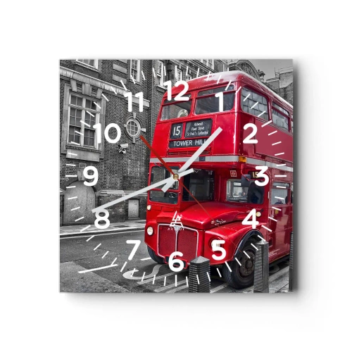 Wall clock - Clock on glass - Always the Same - 40x40 cm
