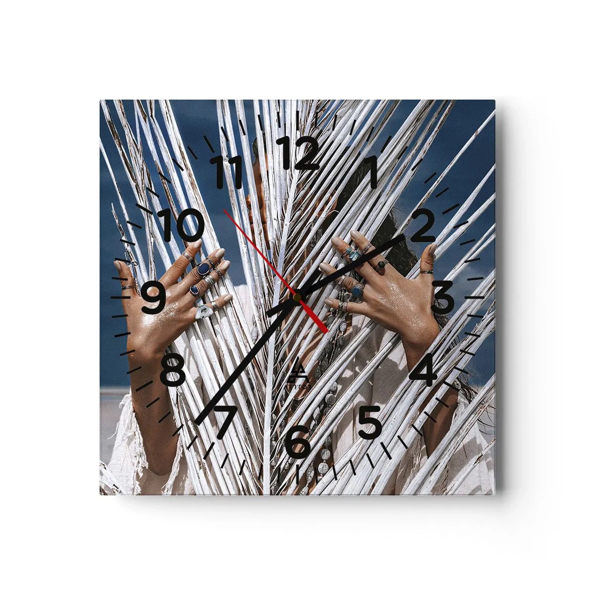 Wall clock - Clock on glass - Shaman's Girlfriend? - 40x40 cm