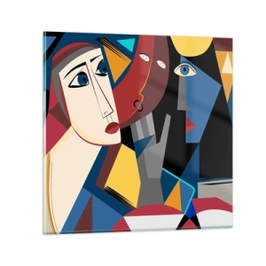 Glass picture - Conversation of Cubists - 60x60 cm