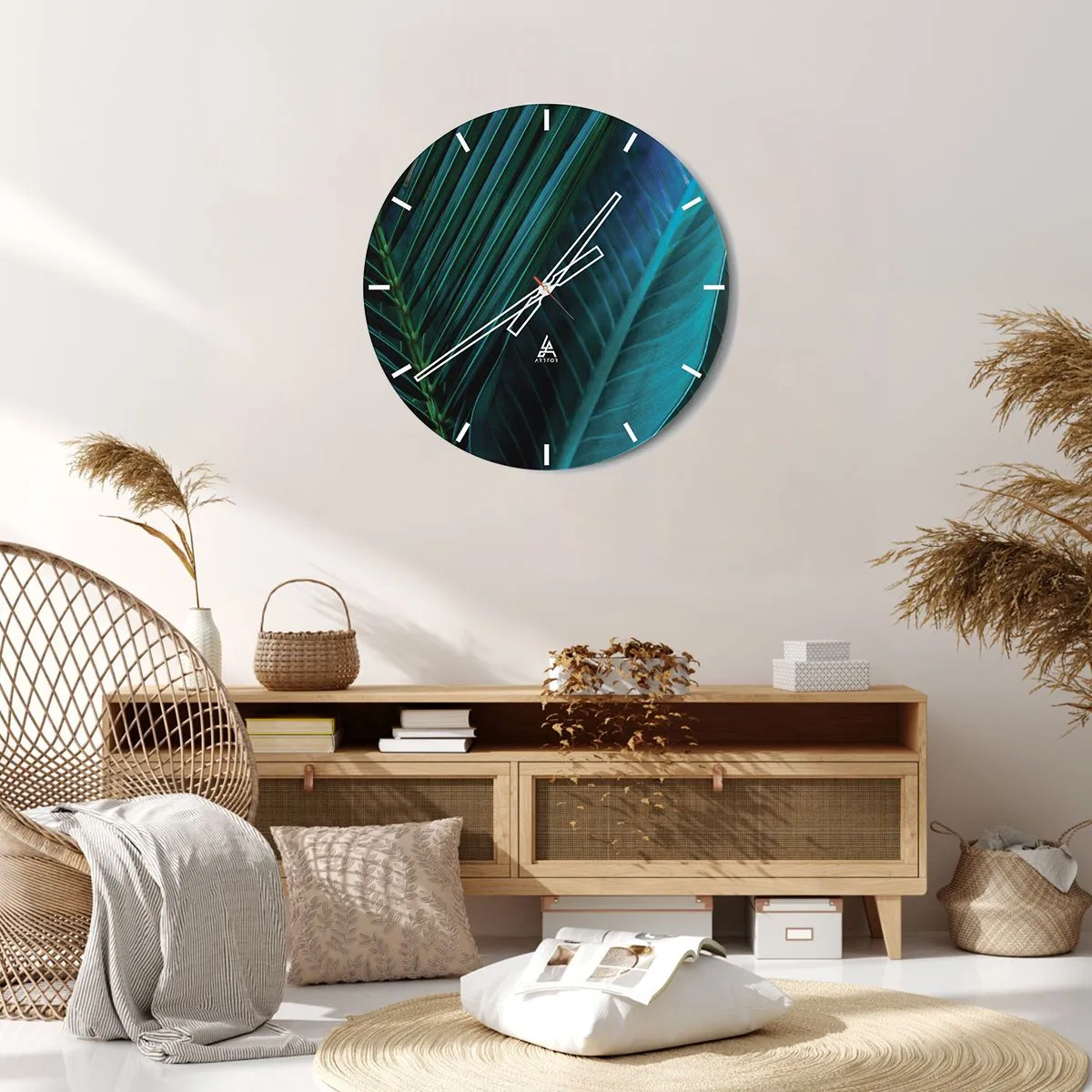 Wall clock - Clock on glass - Anatomy of Green - 30x30 cm